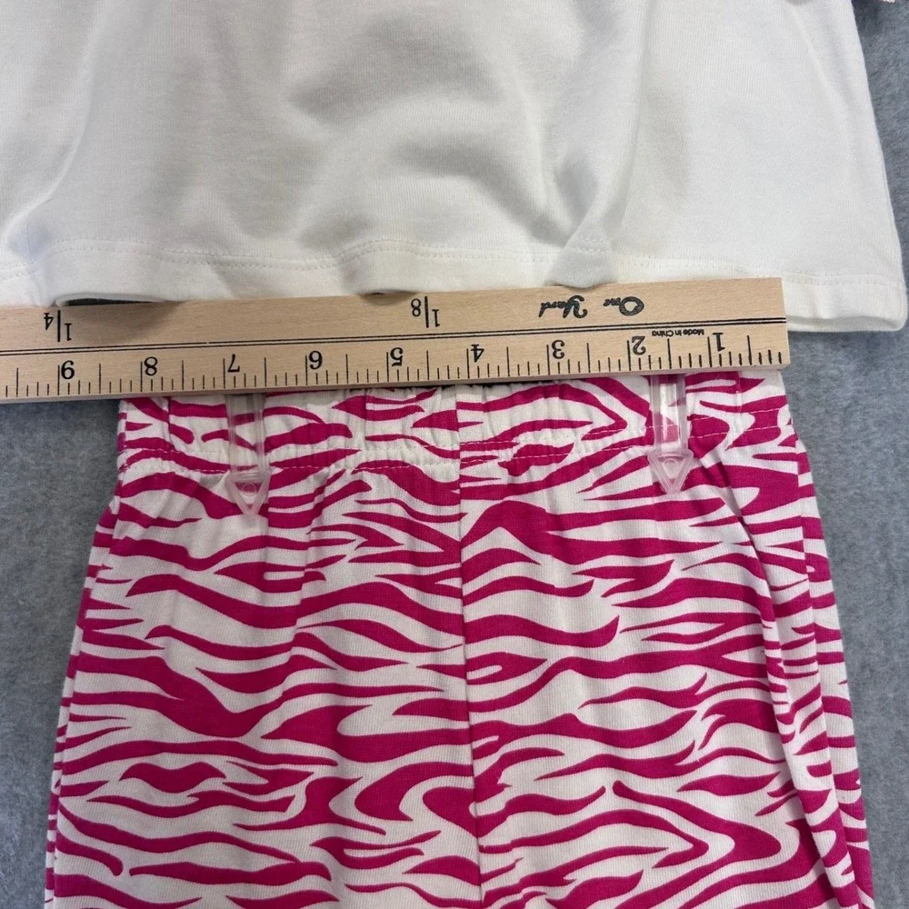Zebra Graphic Toddler Pink Swiggles Shorts Set Glitter Lettuce Edge 18M